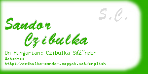 sandor czibulka business card